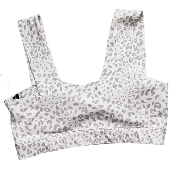Anthropologie Allfenix Sports Bra Cheetah Dark Stone Sand M Medium New - Picture 2 of 6